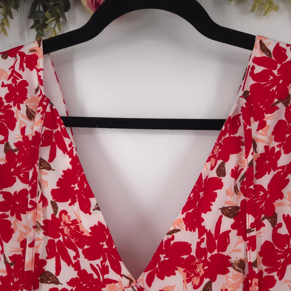 Cupshe Island Sun Floral Print Smocked Ruffled Midi Dress Size Large NWT - Picture 9 of 12